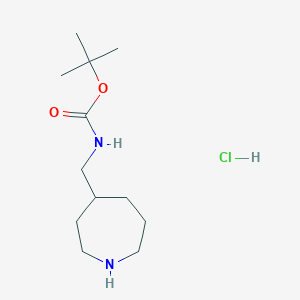 molecular formula C12H25ClN2O2 B1654433 tert-butyl N-(azepan-4-ylmethyl)carbamate hydrochloride CAS No. 2306262-14-4