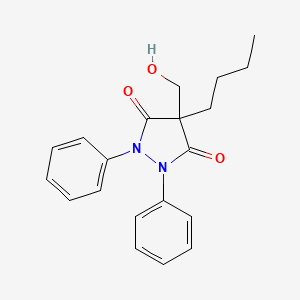 molecular formula C20H22N2O3 B1654436 3,5-Pyrazolidinedione, 4-butyl-1,2-diphenyl-4-(hydroxymethyl)- CAS No. 23111-33-3