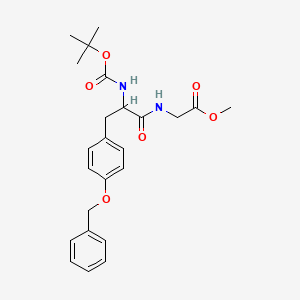 molecular formula C24H30N2O6 B1654448 Methyl 2-[[2-[(2-methylpropan-2-yl)oxycarbonylamino]-3-(4-phenylmethoxyphenyl)propanoyl]amino]acetate CAS No. 23234-32-4