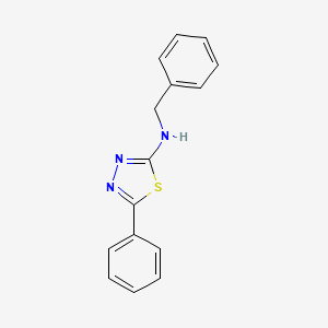 molecular formula C15H13N3S B1654452 1,3,4-Thiadiazol-2-amine, 5-phenyl-N-(phenylmethyl)- CAS No. 23282-97-5