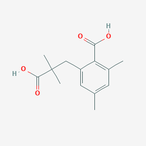 2-(2-Carboxy-2-methylpropyl)-4,6-dimethylbenzoic acid