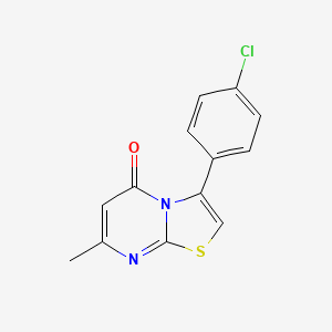 molecular formula C13H9ClN2OS B1654463 3-(4-Chlorophenyl)-7-methyl-5H-pyrimido[2,1-b][1,3]thiazol-5-one CAS No. 23429-91-6