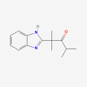 molecular formula C14H18N2O B1654466 2-(1H-benzimidazol-2-yl)-2,4-dimethylpentan-3-one CAS No. 23458-50-6