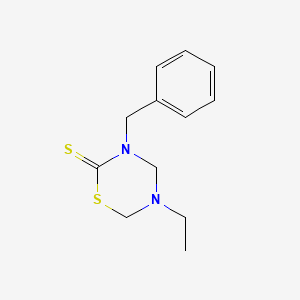 molecular formula C12H16N2S2 B1654474 3-Benzyl-5-ethyl-1,3,5-thiadiazinane-2-thione CAS No. 23515-00-6