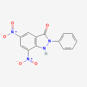 molecular formula C13H8N4O5 B1654490 5,7-dinitro-2-phenyl-1,2-dihydro-3H-indazol-3-one CAS No. 23614-55-3