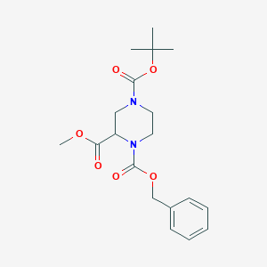 B165450 1-Benzyl 4-tert-butyl 2-methyl piperazine-1,2,4-tricarboxylate CAS No. 126937-42-6