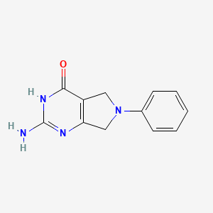molecular formula C12H12N4O B1654512 2-Amino-6-phenyl-1,5,6,7-tetrahydro-4h-pyrrolo[3,4-d]pyrimidin-4-one CAS No. 23935-88-8