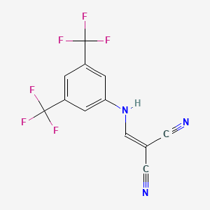 molecular formula C12H5F6N3 B1654529 Propanedinitrile, [[[3,5-bis(trifluoromethyl)phenyl]amino]methylene]- CAS No. 24128-29-8