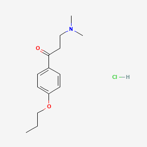 molecular formula C14H22ClNO2 B1654535 Propiophenone, 3-(dimethylamino)-4'-propoxy-, hydrochloride CAS No. 24239-57-4