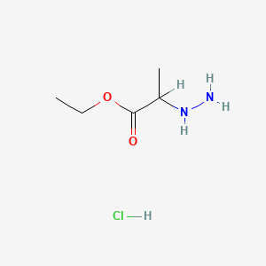 molecular formula C5H13ClN2O2 B1654540 DL-2-Hydrazinopropionic acid ethyl ester hydrochloride CAS No. 24292-02-2