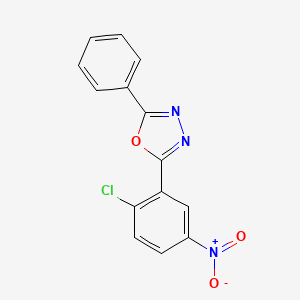 molecular formula C14H8ClN3O3 B1654543 2-(2-Chloro-5-nitrophenyl)-5-phenyl-1,3,4-oxadiazole CAS No. 243644-34-0