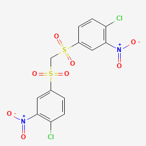molecular formula C13H8Cl2N2O8S2 B1654562 1-Chloro-4-[(4-chloro-3-nitrophenyl)sulfonylmethylsulfonyl]-2-nitrobenzene CAS No. 24589-28-4