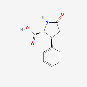 molecular formula C11H11NO3 B1654567 D-Proline, 5-oxo-3-phenyl-, (3S)- CAS No. 246232-25-7