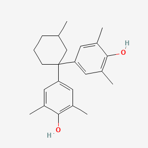 molecular formula C23H30O2 B1654573 4-[1-(4-Hydroxy-3,5-dimethylphenyl)-3-methylcyclohexyl]-2,6-dimethylphenol CAS No. 246862-73-7