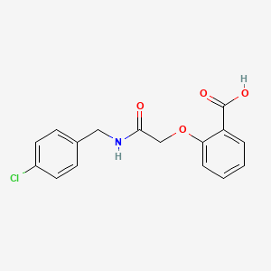 molecular formula C16H14ClNO4 B1654577 2-[2-[(4-Chlorophenyl)methylamino]-2-oxoethoxy]benzoic acid CAS No. 24727-42-2