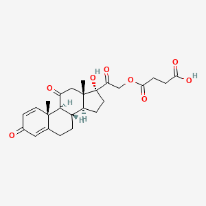 molecular formula C25H30O8 B1654579 17,21-Dihydroxypregna-1,4-diene-3,11,20-trione 21-(hydrogen succinate) CAS No. 24808-87-5