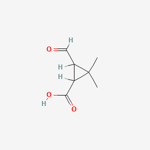 molecular formula C7H10O3 B1654608 3-Formyl-2,2-dimethylcyclopropane-1-carboxylic acid CAS No. 25312-79-2