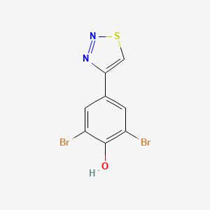 molecular formula C8H4Br2N2OS B1654615 2,6-Dibromo-4-(1,2,3-thiadiazol-4-yl)phenol CAS No. 253586-54-8