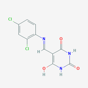 molecular formula C11H7Cl2N3O3 B1654622 5-[(2,4-Dichloroanilino)methylidene]-1,3-diazinane-2,4,6-trione CAS No. 254109-10-9