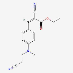 molecular formula C16H17N3O2 B1654629 ethyl (Z)-2-cyano-3-[4-[2-cyanoethyl(methyl)amino]phenyl]prop-2-enoate CAS No. 25442-70-0