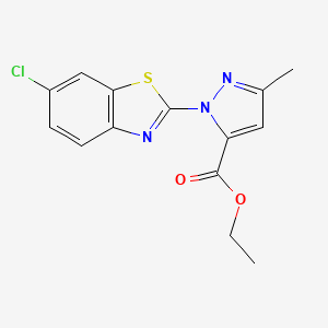 ethyl 1-(6-chloro-1,3-benzothiazol-2-yl)-3-methyl-1H-pyrazole-5-carboxylate