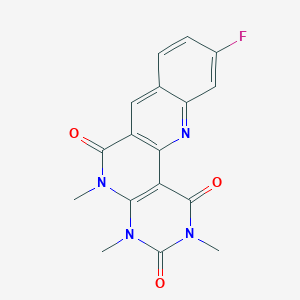 molecular formula C17H13FN4O3 B1654660 15-Fluoro-4,6,8-trimethyl-4,6,8,18-tetrazatetracyclo[8.8.0.02,7.012,17]octadeca-1(10),2(7),11,13,15,17-hexaene-3,5,9-trione CAS No. 256521-58-1