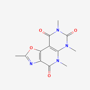 molecular formula C12H12N4O4 B1654661 4,8,10,12-Tetramethyl-3-oxa-5,8,10,12-tetrazatricyclo[7.4.0.02,6]trideca-1(9),2(6),4-triene-7,11,13-trione CAS No. 256521-66-1