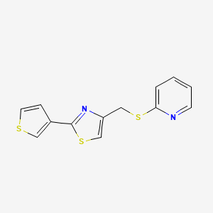 molecular formula C13H10N2S3 B1654663 4-[(2-Pyridylthio)methyl]-2-(3-thienyl)-1,3-thiazole CAS No. 256657-97-3