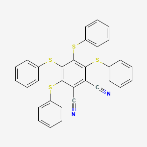 molecular formula C32H20N2S4 B1654665 3,4,5,6-Tetrakis(phenylsulfanyl)benzene-1,2-dicarbonitrile CAS No. 25693-95-2