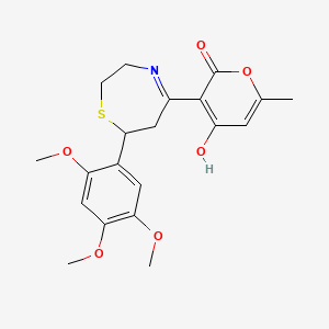 2H-pyran-2-one, 4-hydroxy-6-methyl-3-[2,3,6,7-tetrahydro-7-(2,4,5-trimethoxyphenyl)-1,4-thiazepin-5-yl]-