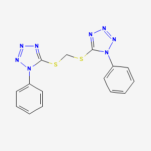 molecular formula C15H12N8S2 B1654672 1H-Tetrazole, 5,5'-[methylenebis(thio)]bis[1-phenyl- CAS No. 25746-68-3