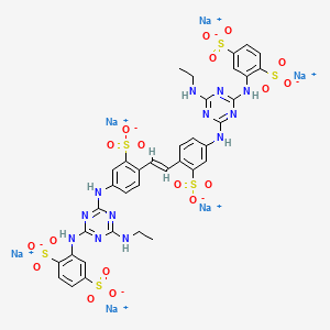 1,4-Benzenedisulfonic acid, 2,2'-(1,2-ethenediylbis((3-sulfo-4,1-phenylene)imino(6-(ethylamino)-1,3,5-triazine-4,2-diyl)imino))bis-, hexasodium salt