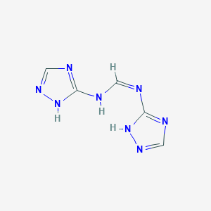 molecular formula C5H6N8 B1654684 N,N'-bis(1H-1,2,4-triazol-5-yl)methanimidamide CAS No. 25850-65-1