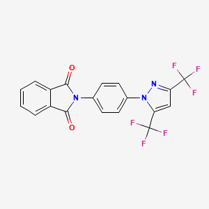 molecular formula C19H9F6N3O2 B1654685 2-[4-[3,5-Bis(trifluoromethyl)pyrazol-1-yl]phenyl]isoindole-1,3-dione CAS No. 258518-66-0