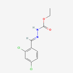 molecular formula C10H10Cl2N2O2 B1654696 Hydrazinecarboxylic acid, 2-((2,4-dichlorophenyl)methylene)-, ethyl ester CAS No. 25996-53-6