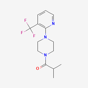 molecular formula C14H18F3N3O B1654701 2-Methyl-1-{4-[3-(trifluoromethyl)pyridin-2-yl]piperazino}propan-1-one CAS No. 260367-81-5
