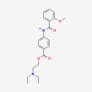 molecular formula C21H26N2O4 B1654704 Benzoic acid, 4-(2-methoxybenzamido)-, 2-(diethylamino)ethyl ester CAS No. 26090-23-3
