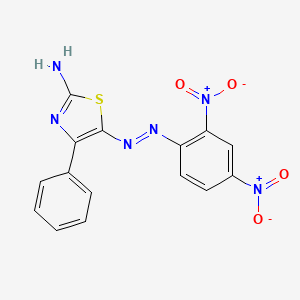 molecular formula C15H10N6O4S B1654709 5-[(2,4-Dinitrophenyl)diazenyl]-4-phenyl-1,3-thiazol-2-amine CAS No. 26164-58-9