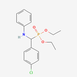 molecular formula C17H21ClNO3P B1654718 Diethyl [(4-chlorophenyl)(phenylamino)methyl]phosphonate CAS No. 26321-54-0