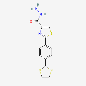 2-[4-(1,3-Dithiolan-2-yl)phenyl]-1,3-thiazole-4-carbohydrazide
