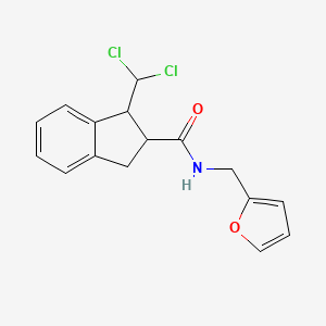 1-(dichloromethyl)-N-(furan-2-ylmethyl)-2,3-dihydro-1H-indene-2-carboxamide