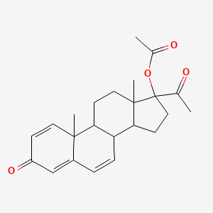 molecular formula C23H28O4 B1654746 (17-acetyl-10,13-dimethyl-3-oxo-9,11,12,14,15,16-hexahydro-8H-cyclopenta[a]phenanthren-17-yl) acetate CAS No. 2668-75-9