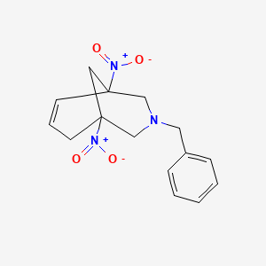 molecular formula C15H17N3O4 B1654751 3-Azabicyclo[3.3.1]non-6-ene, 1,5-dinitro-3-(phenylmethyl)- CAS No. 268216-99-5