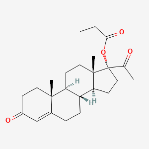 molecular formula C24H34O4 B1654756 3,20-Dioxopregn-4-en-17-yl propanoate CAS No. 2693-85-8