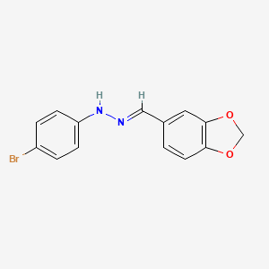 molecular formula C14H11BrN2O2 B1654775 Benzaldehyde, 3,4-(methylenedioxy)-, (p-bromophenyl)hydrazone CAS No. 27246-75-9