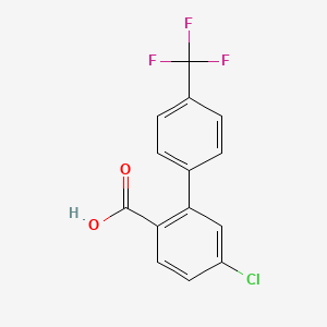 molecular formula C14H8ClF3O2 B1654783 4-Chloro-2-(4-trifluoromethylphenyl)benzoic acid CAS No. 273727-25-6
