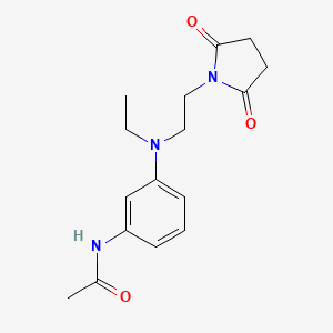 molecular formula C16H21N3O3 B1654796 Acetamide, N-[3-[[(2,5-dioxo-1-pyrrolidinyl)ethyl]ethylamino]phenyl]- CAS No. 27550-64-7