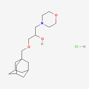 molecular formula C18H32ClNO3 B1654823 4-Morpholineethanol, alpha-(3-adamantylmethoxymethyl)-, hydrochloride CAS No. 27865-84-5