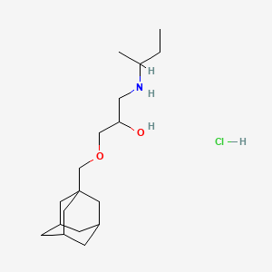 molecular formula C18H34ClNO2 B1654824 2-Propanol, 1-(1-adamantylmethoxy)-3-(2-butylamino)-, hydrochloride CAS No. 27866-14-4