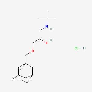 molecular formula C18H34ClNO2 B1654825 2-Propanol, 1-(1-adamantylmethoxy)-3-(tert-butylamino)-, hydrochloride CAS No. 27866-16-6